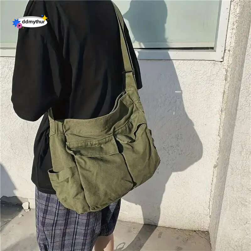 Women Vintage Canvas Teenager Shoulder Tote Messenger Bags Ladies Casual Handbag Crossbody Purse ddmythur