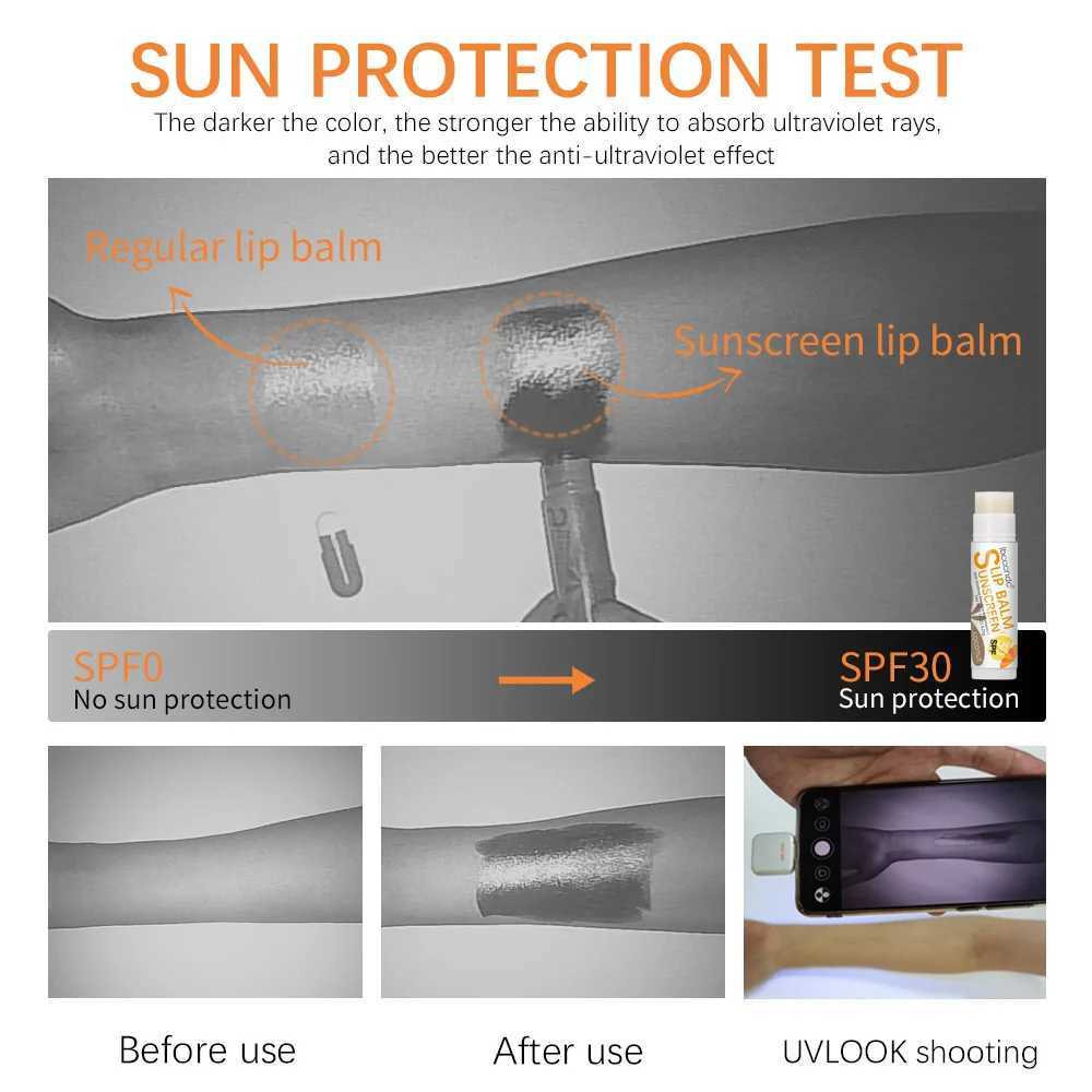 1 sunscreen lipstick SPF 30 UVA protective lipstick moisturizing cream watermelon coconut banana flavor colorless lipstick sunscreen W250407