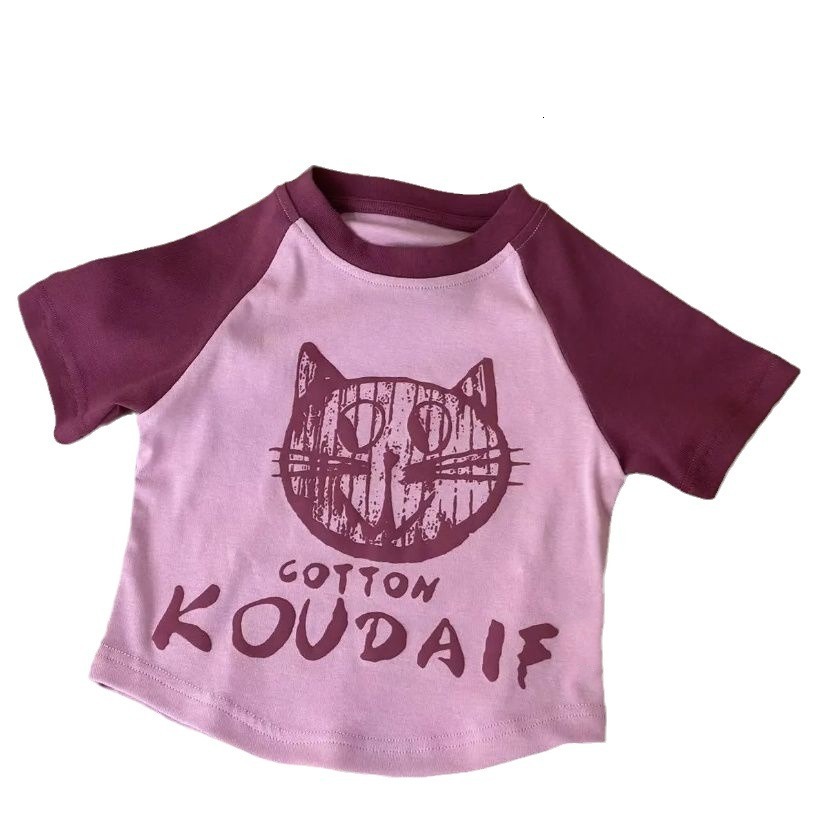Ddmyshoesvip Buy 1 and send 1 Summer Dress Girls Short Sleeved T Shirt Korean Edition Cute Printed Cartoon Off Shoulder Children S Stylish Versatile T