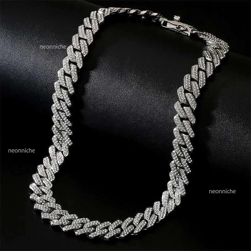 20MM ZAKOL Hip Hop Rock Cuban Necklace For Men Sier Color 2 Rows Rhie Paved Miami Clavicle Chain Choker Jewelry GiftsXJ250219