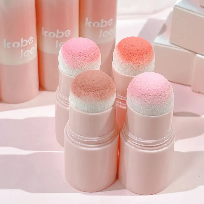Double sided powder blusher stick soft face bright contour shadow blush pink cheeks Korean makeup 250325
