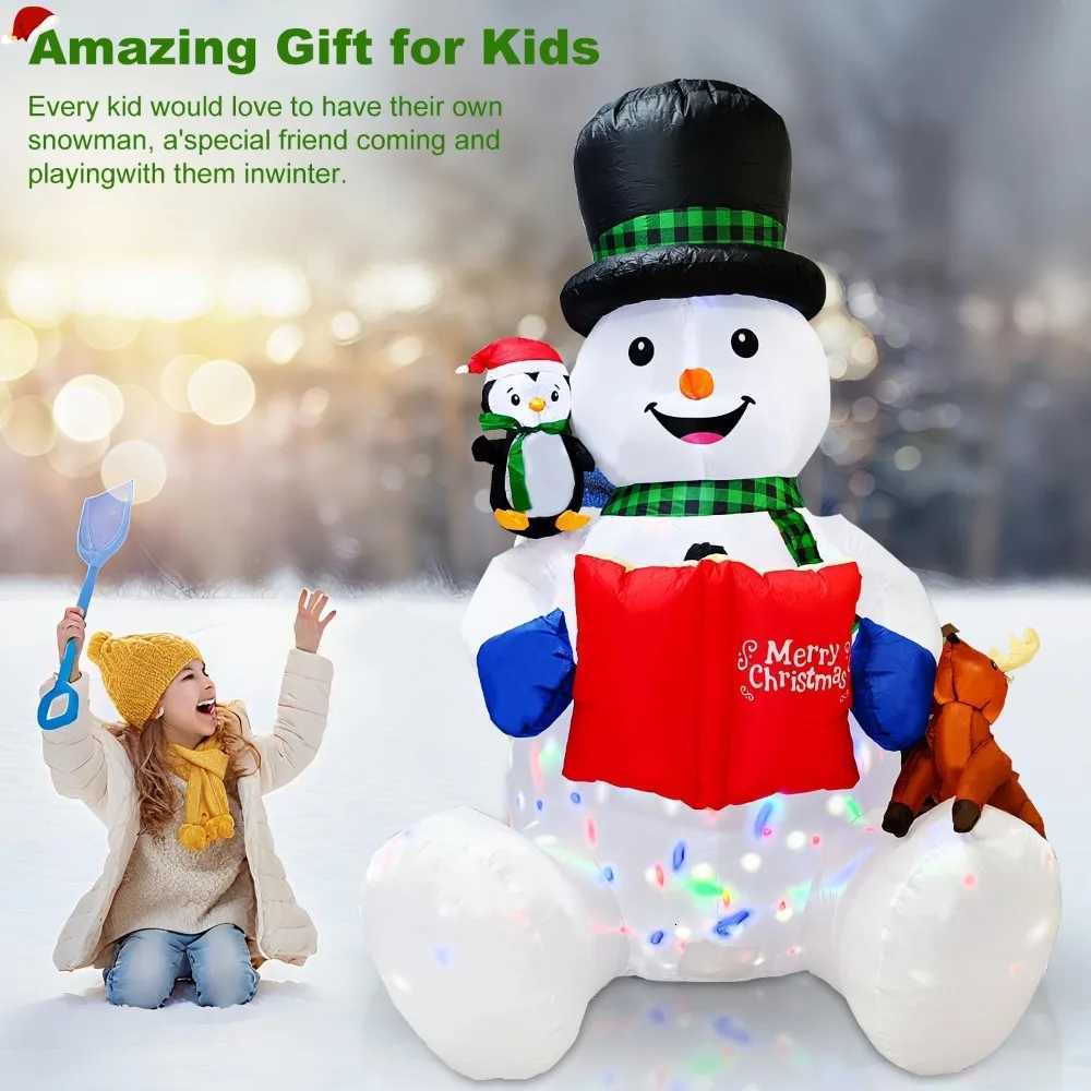7FT Inflatable Christmas Snowman Built-in White LEDs Christmas Blow Up Yard Decorations Xmas Inflatables Outdoor Decorations f W251107