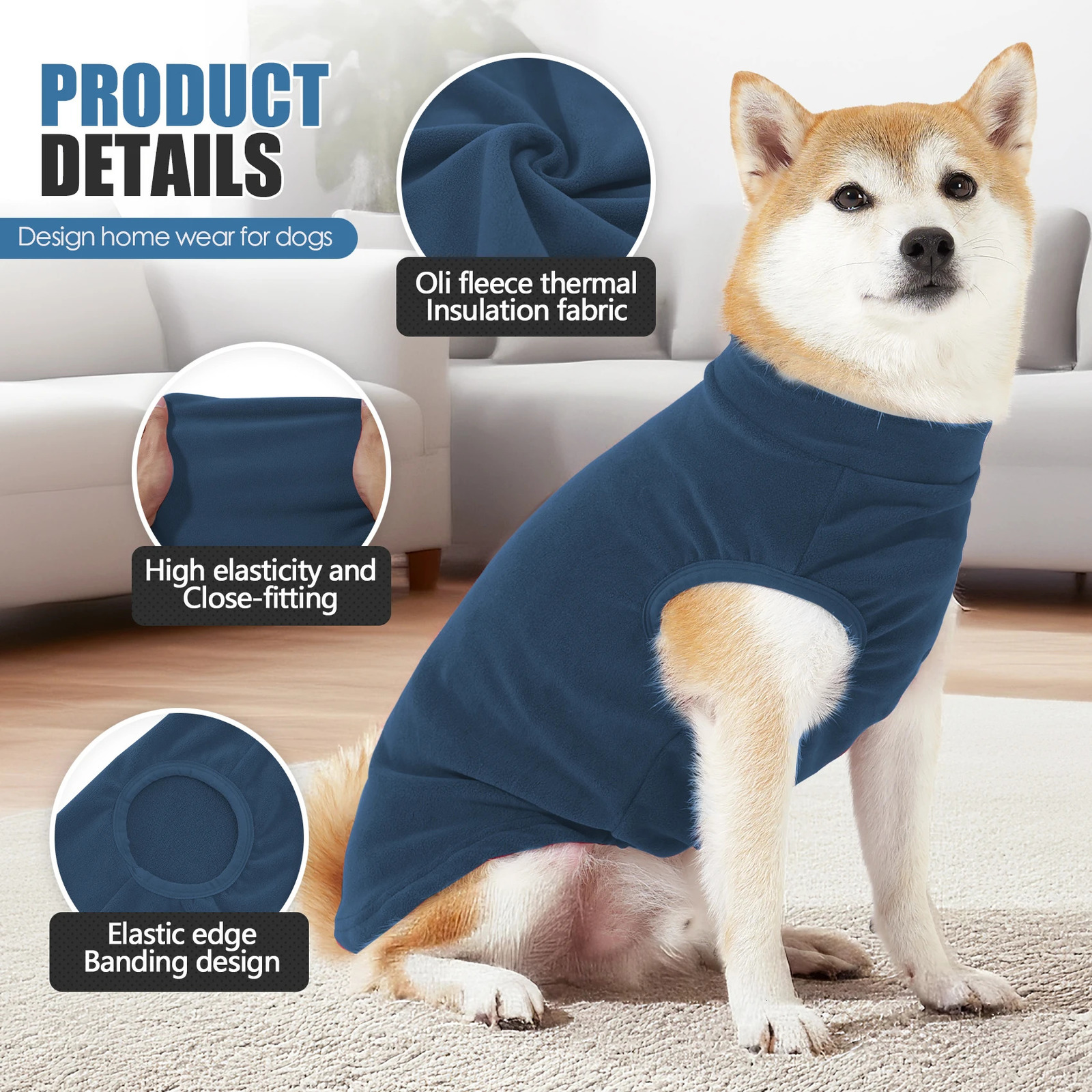 Fleece Dog SweaterStretchy Pullover Soft JacketLightweight Sweatshirt Pet Clothes Coats for Small Medium Large Dogs 251107