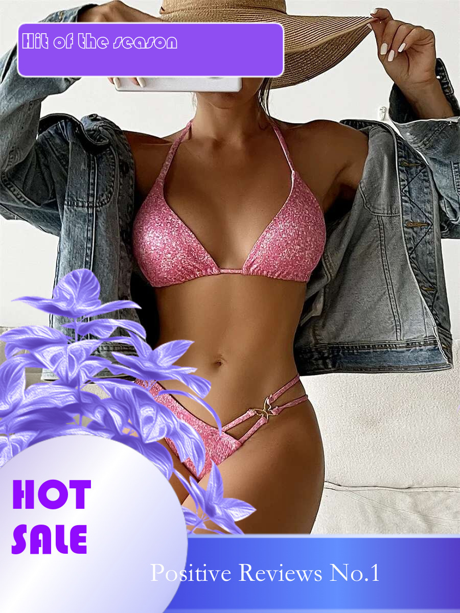 Dongdumaoyi Shiny Pink Bikini Mujer Swimwear Women Sexy Push Up Butterfly Designer High Waist Swimsuit Summer Bathing Suit Biquini