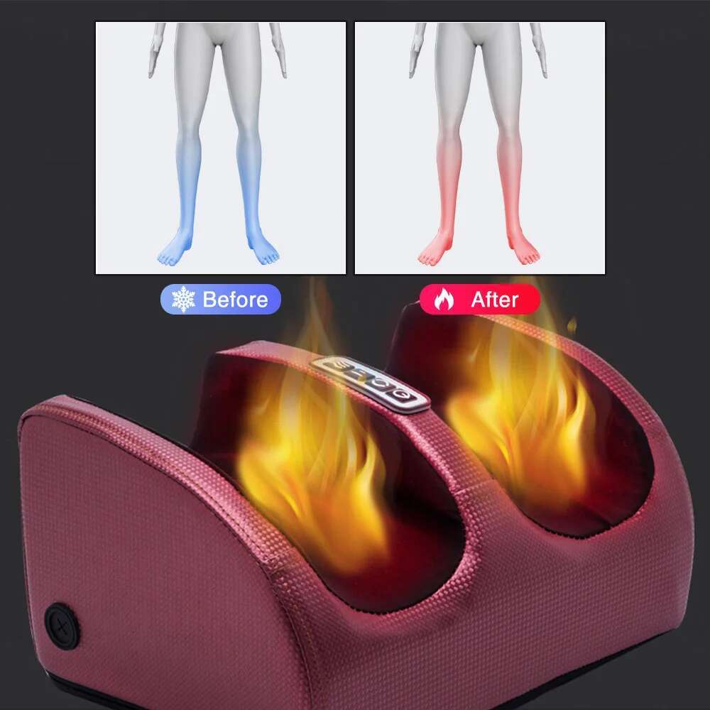 Electric Massager Heating Therapy Hot Compression Shiatsu Kneading Roller Muscle Relaxation Pain Relief Foot Spa hine