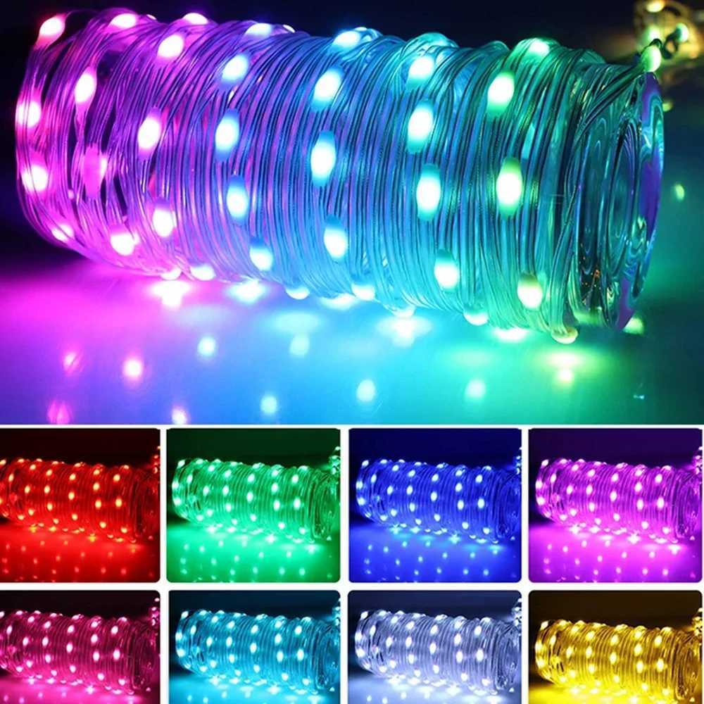 Intelligent Christmas Tree Sprite String Light 40M RGB IC Bluetooth DIY LED Waterproof String Light USB Christmas Light W251107
