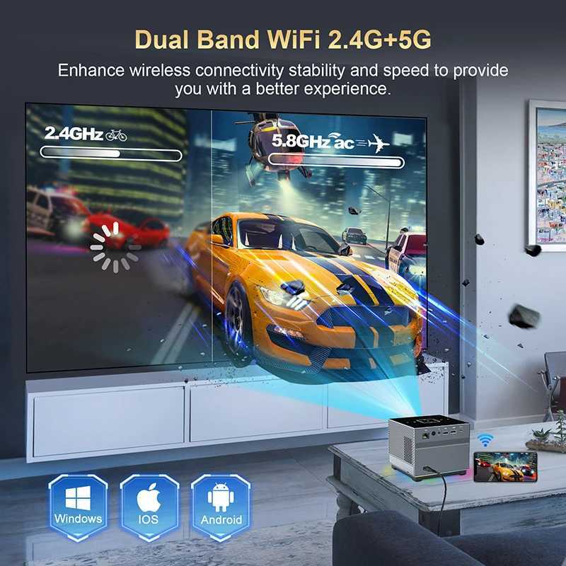 XNANO 300ANSI Projector 8K/4k WiFi 5G Voice Remote Portable Smart Movie Projector with LED Lighting BT5.0 Bulit-in App X250407
