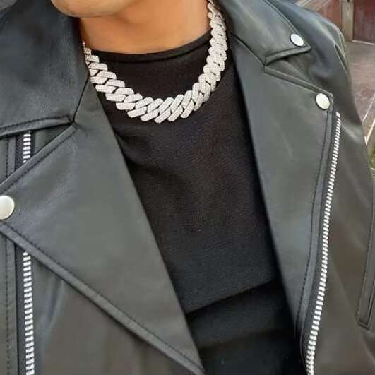 Master Rocks 925 Sterling Silver 18mm Iced Out Necklace VVS Moissanite Cuban Link Chain
