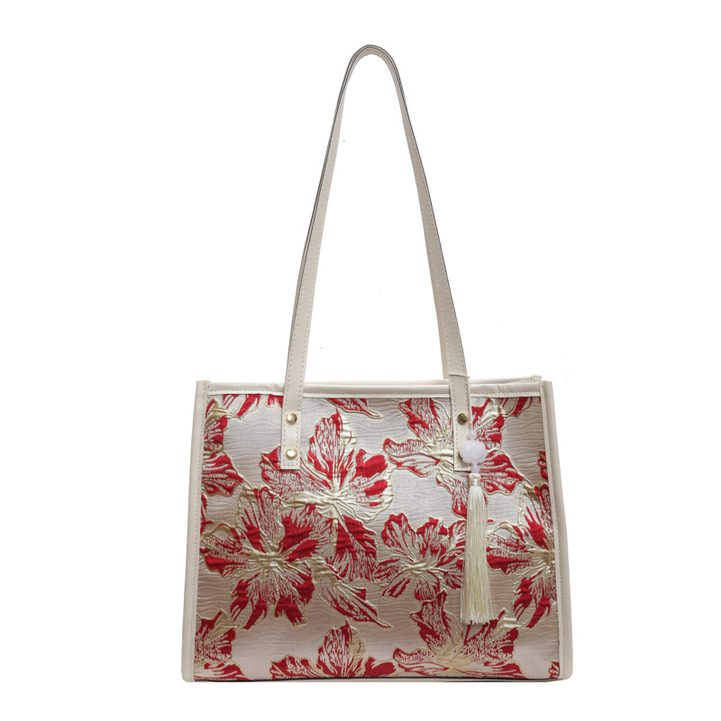 Chinese Style Tote Bag Handbag Large Capacity Shoulder Bag Women's New Casual Versatile Student Commuting Bag