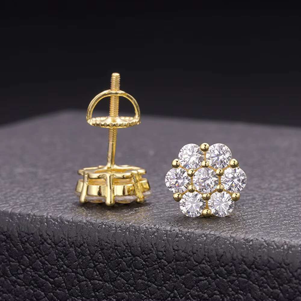 Women Jewelry Diamonds 18K Gold Plated Cluster Wedding Earrings