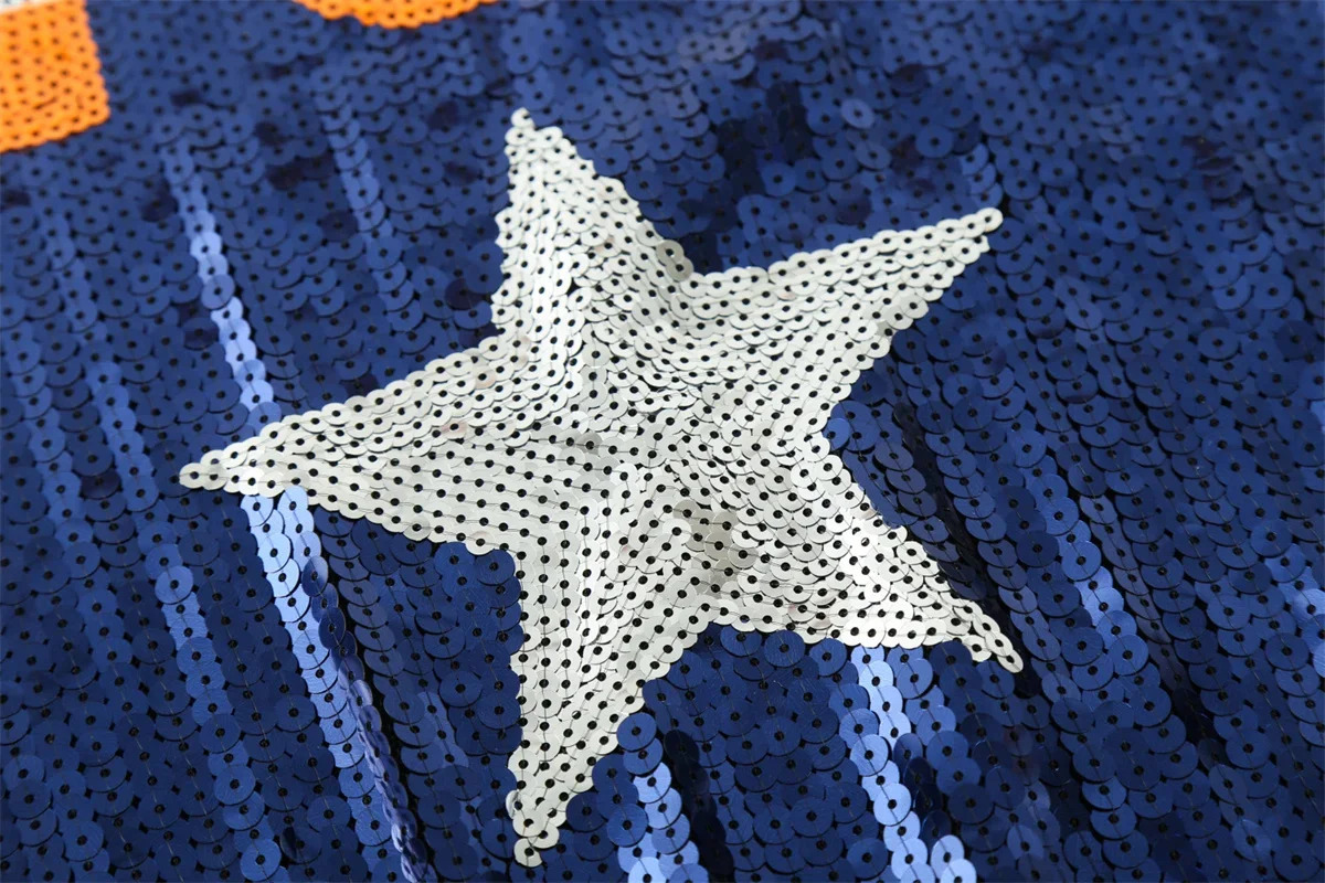 Summer striped patchwork short sleeved letter streetwear loose Tshirt sequins hiphop nightclub straight womens clothing 250407