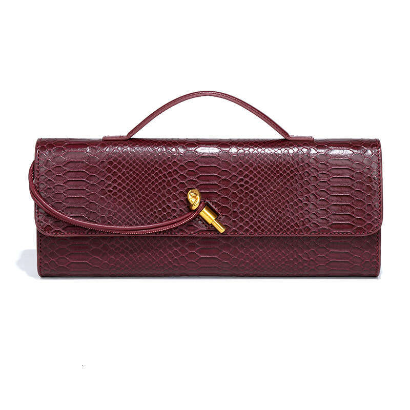High end Handheld Banquet Bag for Women, Horizontal Version, Trendy Stone Pattern Bar Retro niche Single Shoulder Crossbody Bag, 2025 New Casual and V