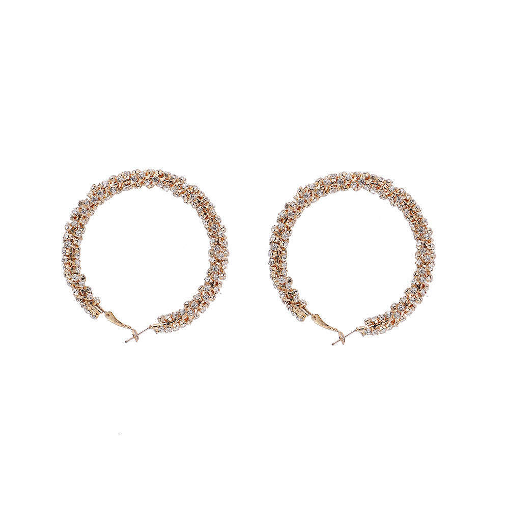 Fried Dough Twists Twisted Dia Set C-shaped Earrings