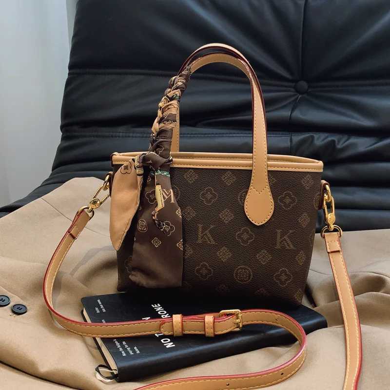 2025 Vintage Monogram Tote Bag for Women Spacious Shoulder Purse Adjustable Crossbody Strap Work Commute Bag with Top HandleW251106