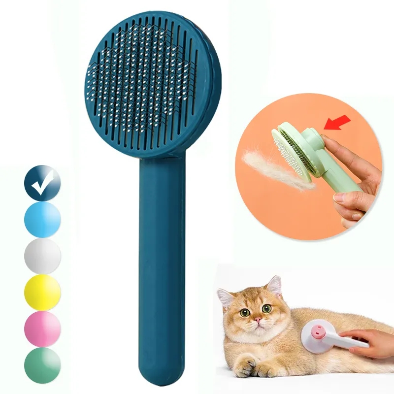 Durable Cat Brushing Tool Soft Bristle Dog & Cat Fur Cleaner with Comfortable Handle