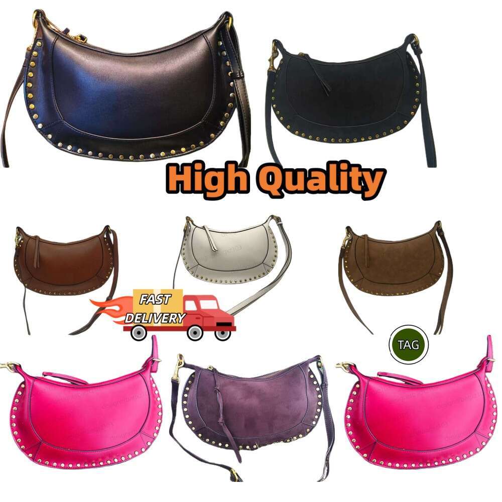 Isabel Marantbag With Box Designer Bag Luxury Bag French Retro Hot Item IS Retro Hot-selling Rivet Classic Half-moon Bag Genuine Leather Single Shoulder Tote Bag