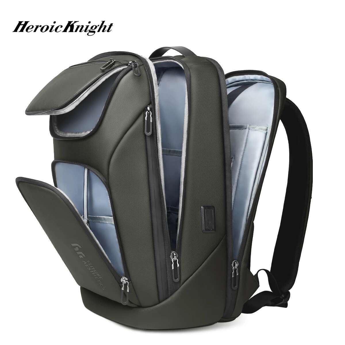 Heroic Knight Multifunctional 17.3" Laptop Waterproof Men Smart Business Backpack With USB Big Capacity Travel Mochila