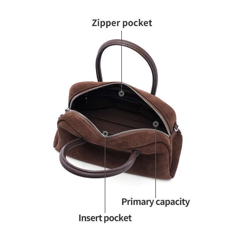 Original Suede New Handbags Commuter Women's Shoulder Crossbody Boston Handheld Bag