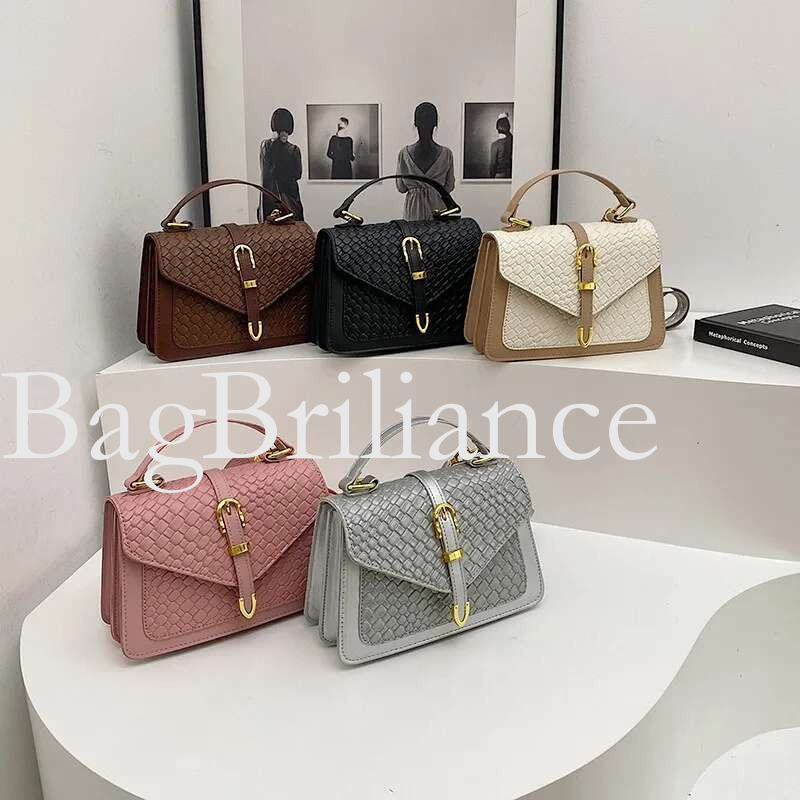 Trendy Splicing Color Women New Single Shoulder Oblique Cross Retro Small Square Bag Texture Handbag
