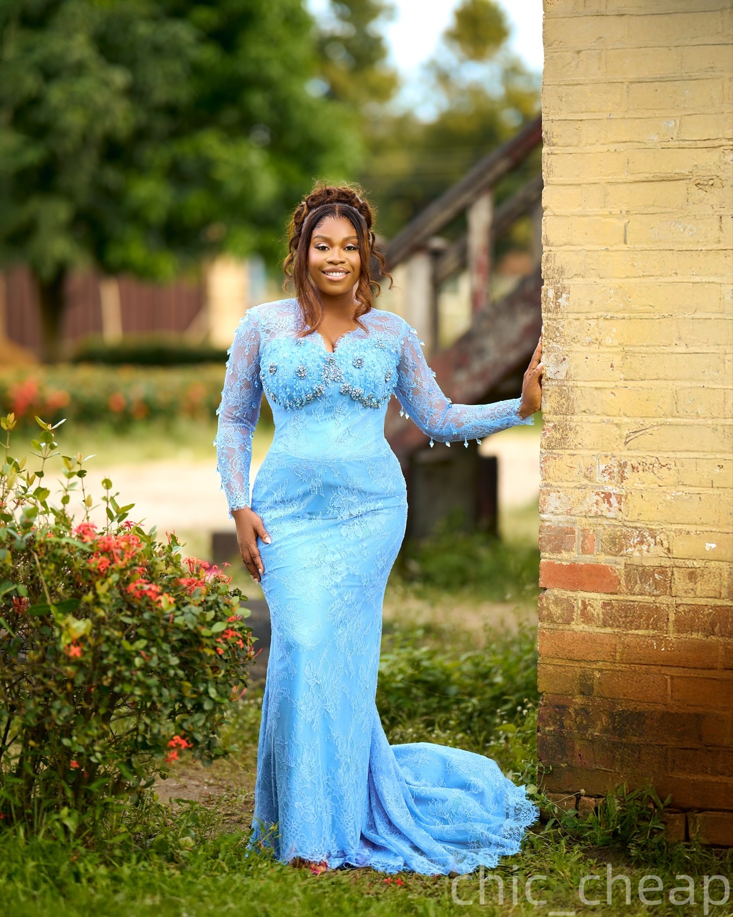 Aso Ebi Light Sky Blue Mermaid Prom Dresses 2026 Rhinestones Beaded Lace Evening Formal Party Second Birthday Engagement Gowns Plus Size Dress For Spe