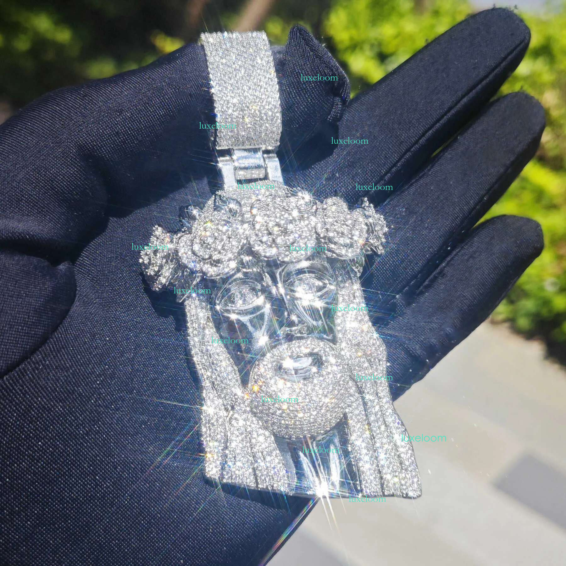 Iced out big head vvs moissanite micro jesus passes dia tester religious Jesus pendant
