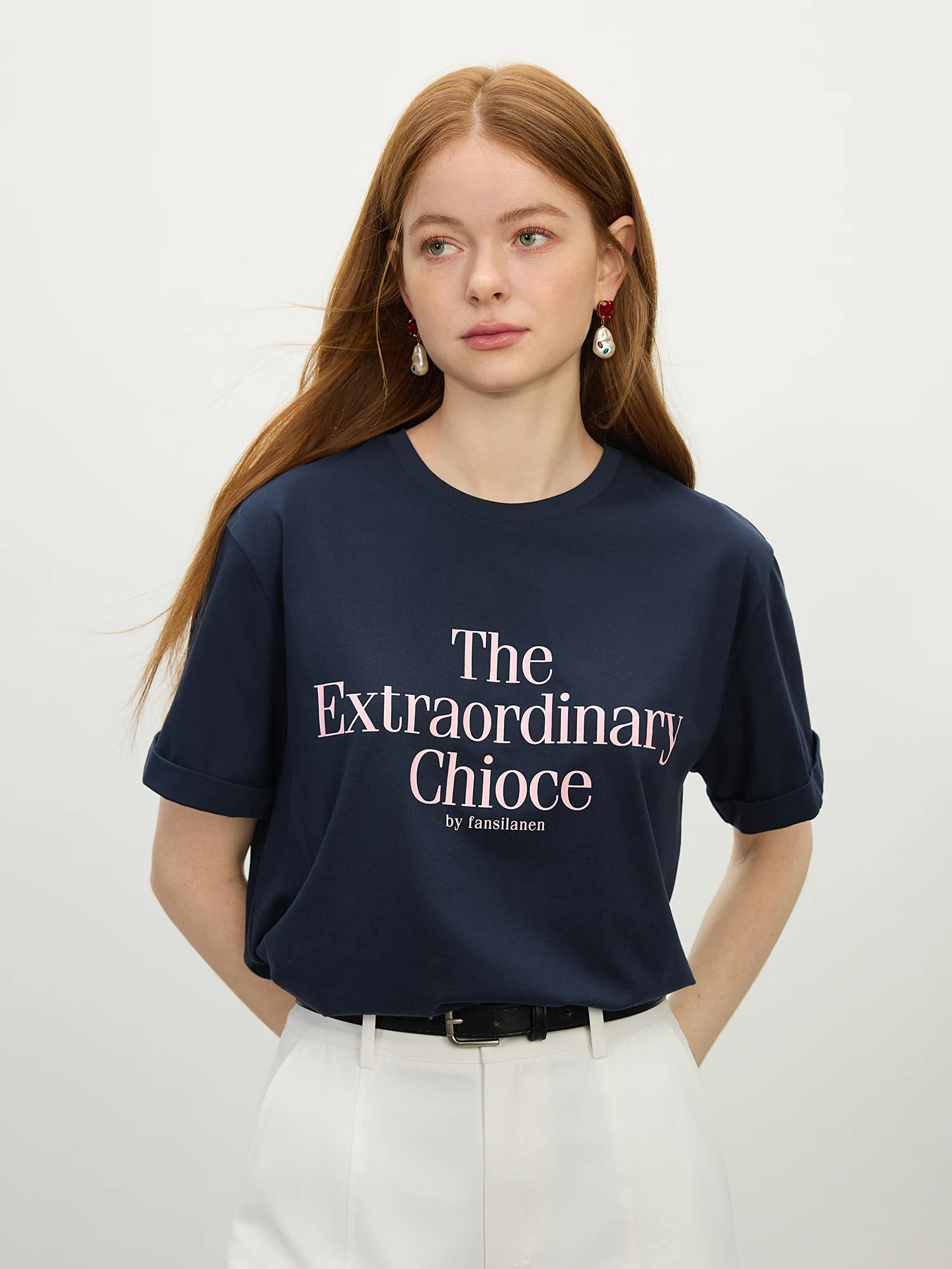 FSLE round neck casual full matching letter womens short sleeved Tshirt summer vacation season fashionable top 25FS12211 250407