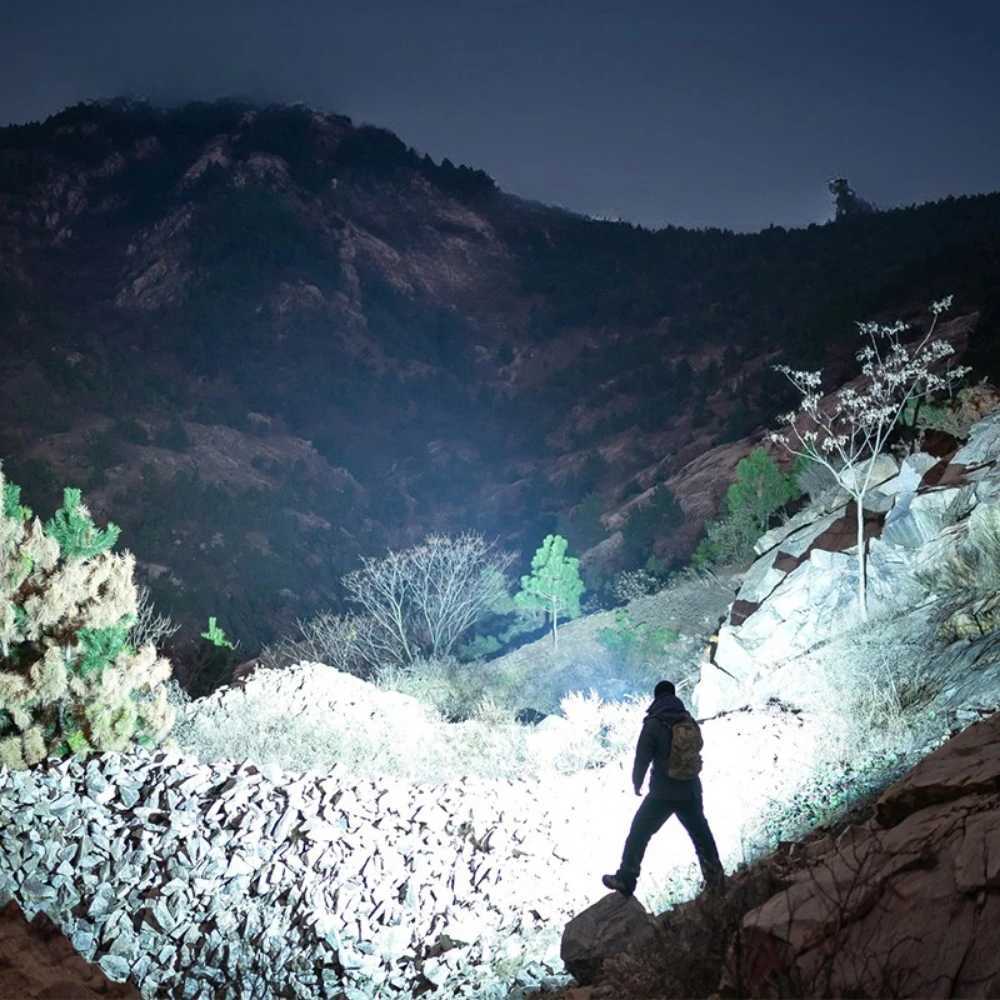 Powerful 50W LED16LED Side Light Long Range Flashlight Type-C USB Rechargeable Flashlights Telescopic Zoom TorchW251106