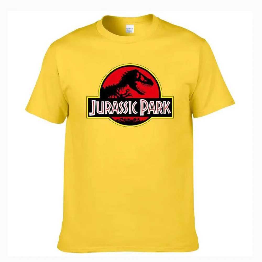 2023 Jurassic Park T-shirt mens 100% pure cotton printed T-shirt casual funny top Jurassic World T-shirt short sleeved cool T-shirt 80045 W250407