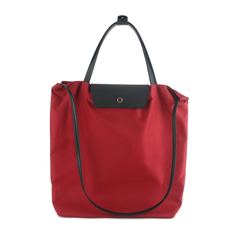 Early Spring 2025 New Nylon Collar Leather Tote Carrying Shoulder Bag Casual Large Capacity
