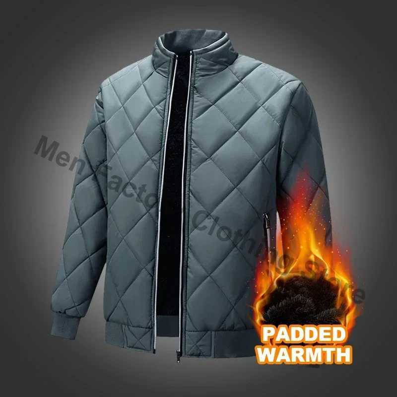 Men Thick Warm Winter Jackets Solid Color Coats Casual Stand Mens Clothing Top Parkas Man Puffer Jacket Cotton Padded OutwearT251107