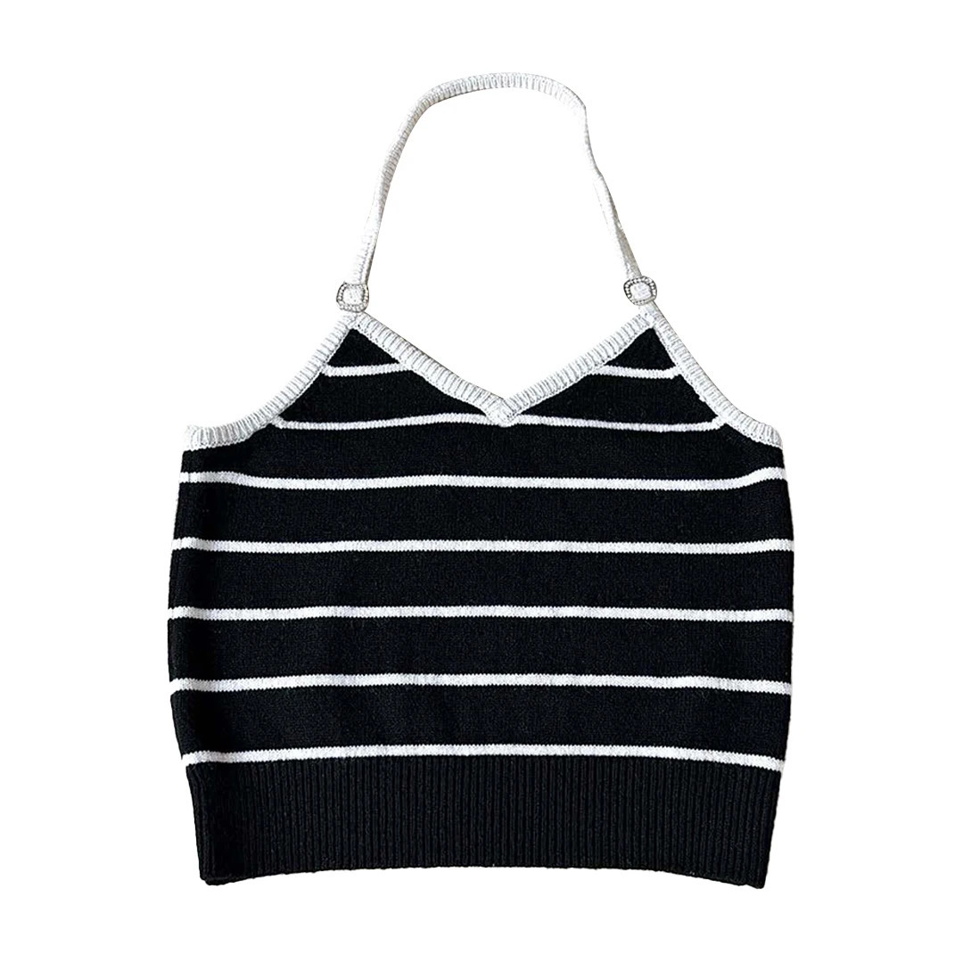 Nigo LP Womens Summer Striped Sleeveless Solid Color Wool Tank Top Ngvp #nigo1353 250407