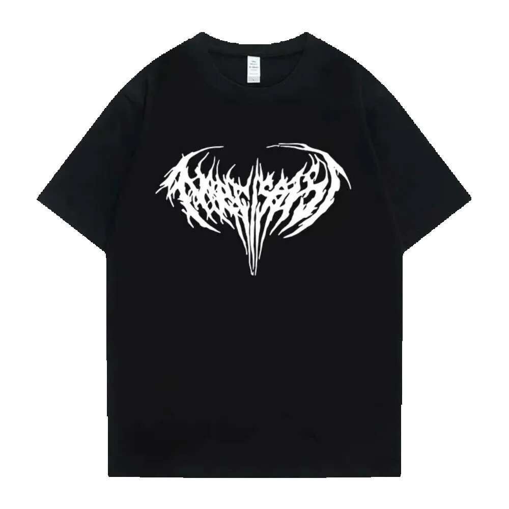 Hip Hop Oversized Playboi Carti Punk Is Not Ded um Saves Lives Print Tshirt Men Women Casual Loose T Shirt Men's Black Tees