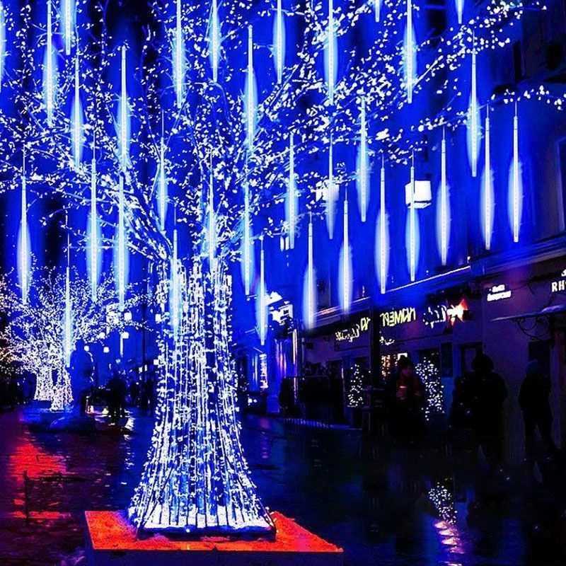 220V/110V LED Meteor Shower Lights Meteor Rain String Lights Wedding Christmas Outdoor Street Tree Decoration Holiday Lighting W251107