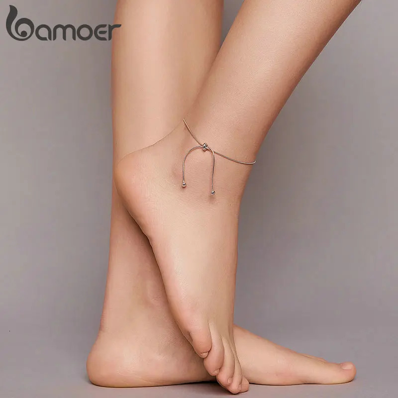 Genuine 925 Sterling Silver Adjustable Snake Charm Anklet for Women Foot Bracelet Jewelry Minimalist Jewelry 30CM SCT016 250403
