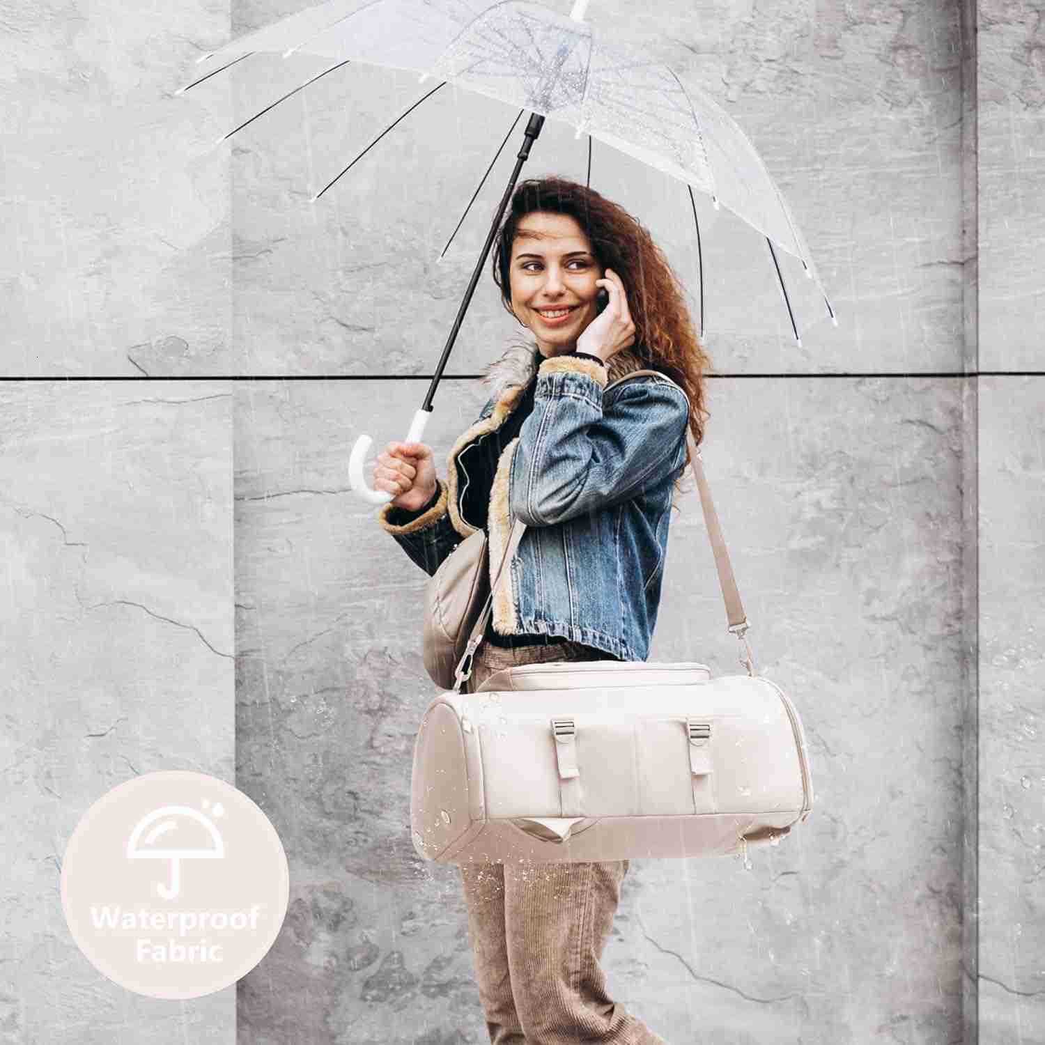 Gym Bag for Women Men Duffle Travel Bag with Shoes Compartment and Wet Pocket Waterproof Overnight Carry On Bag Backpack with Two Elastic Bottle Holde