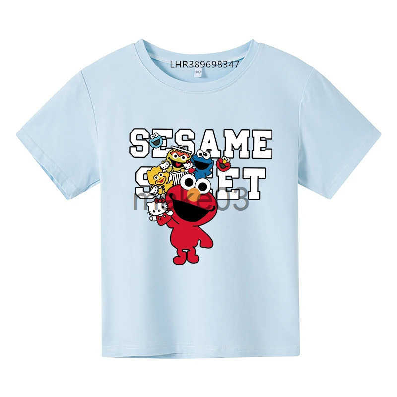 ELMO fashion suitable childrens round neck top T-shirt for boys and girls aged 3-12 casual children summer short sleeved shirt J250403