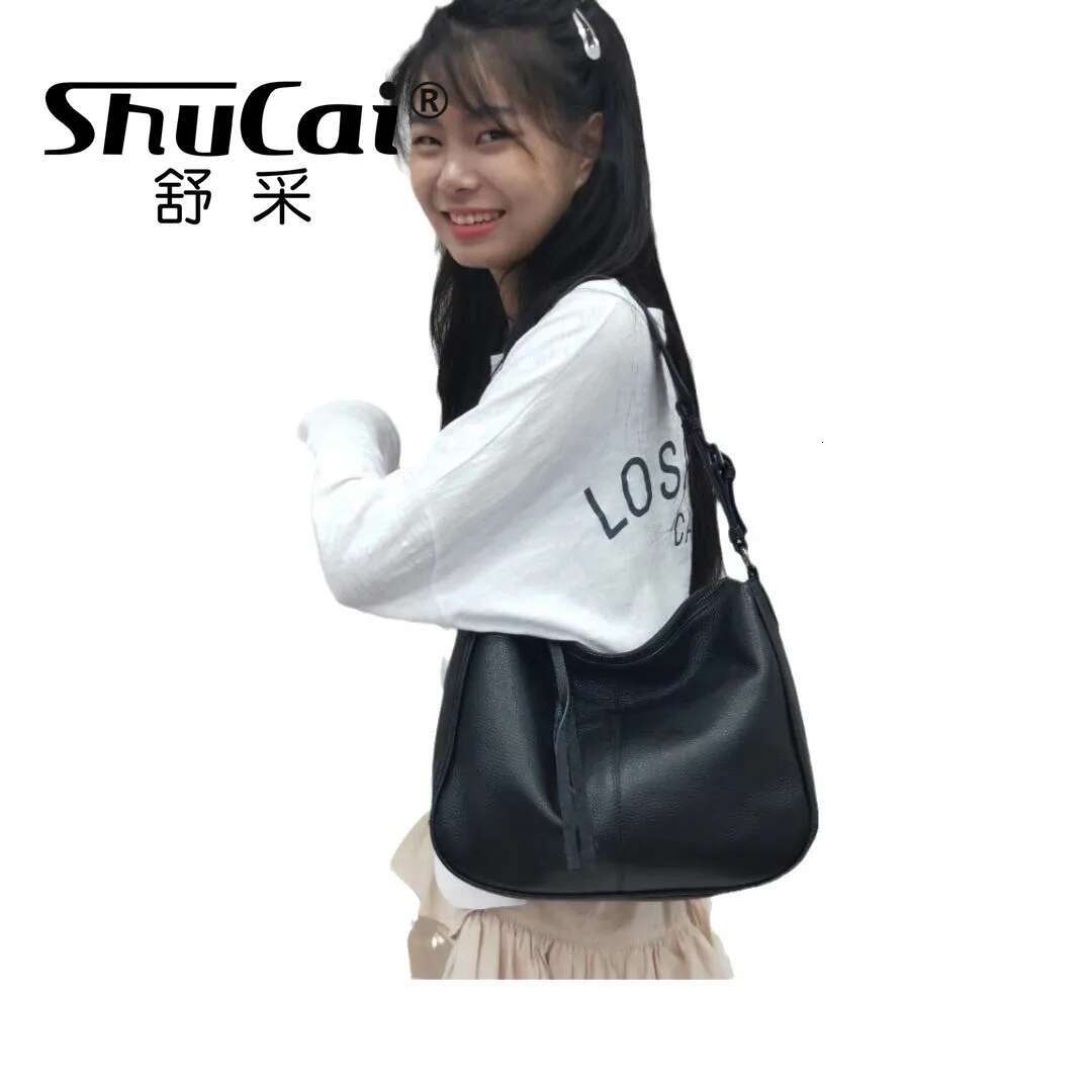Genuine Leather Large Capacity Tassel Handbags Fashion New Single Shoulder Crossbody Tote Women's Bag