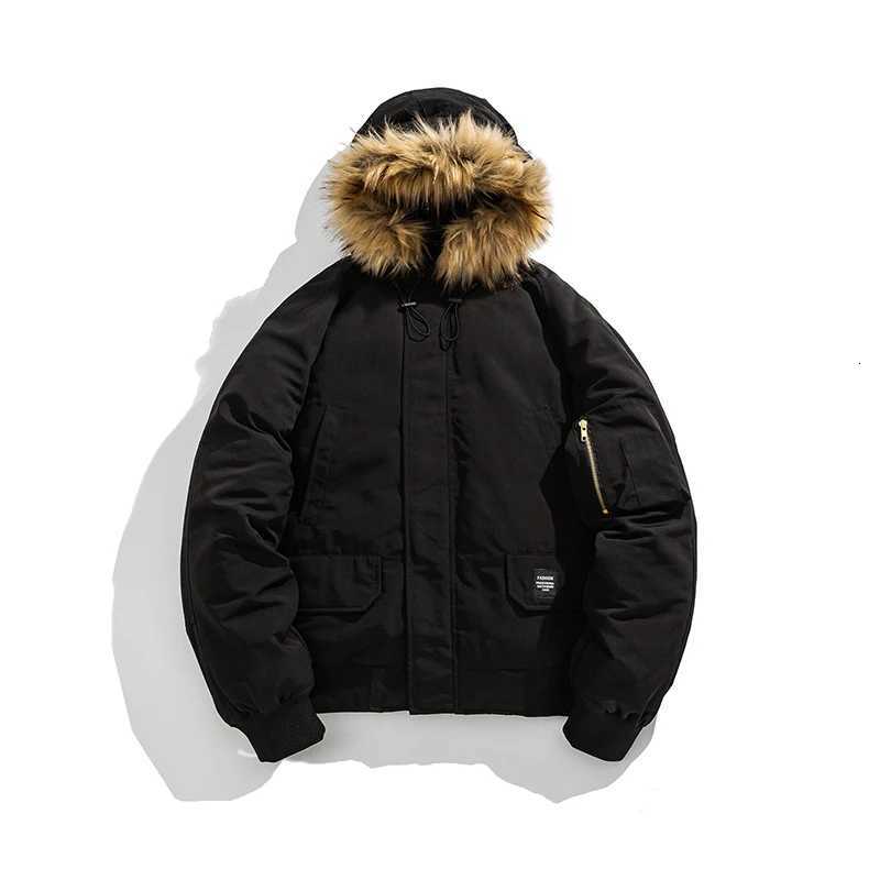 Outdoors Loose Versatile Men Tops New Thickening Keep Warm Solid Coats Winter Casual Comfort Multiple Pockets Hooded Parka MenT251107