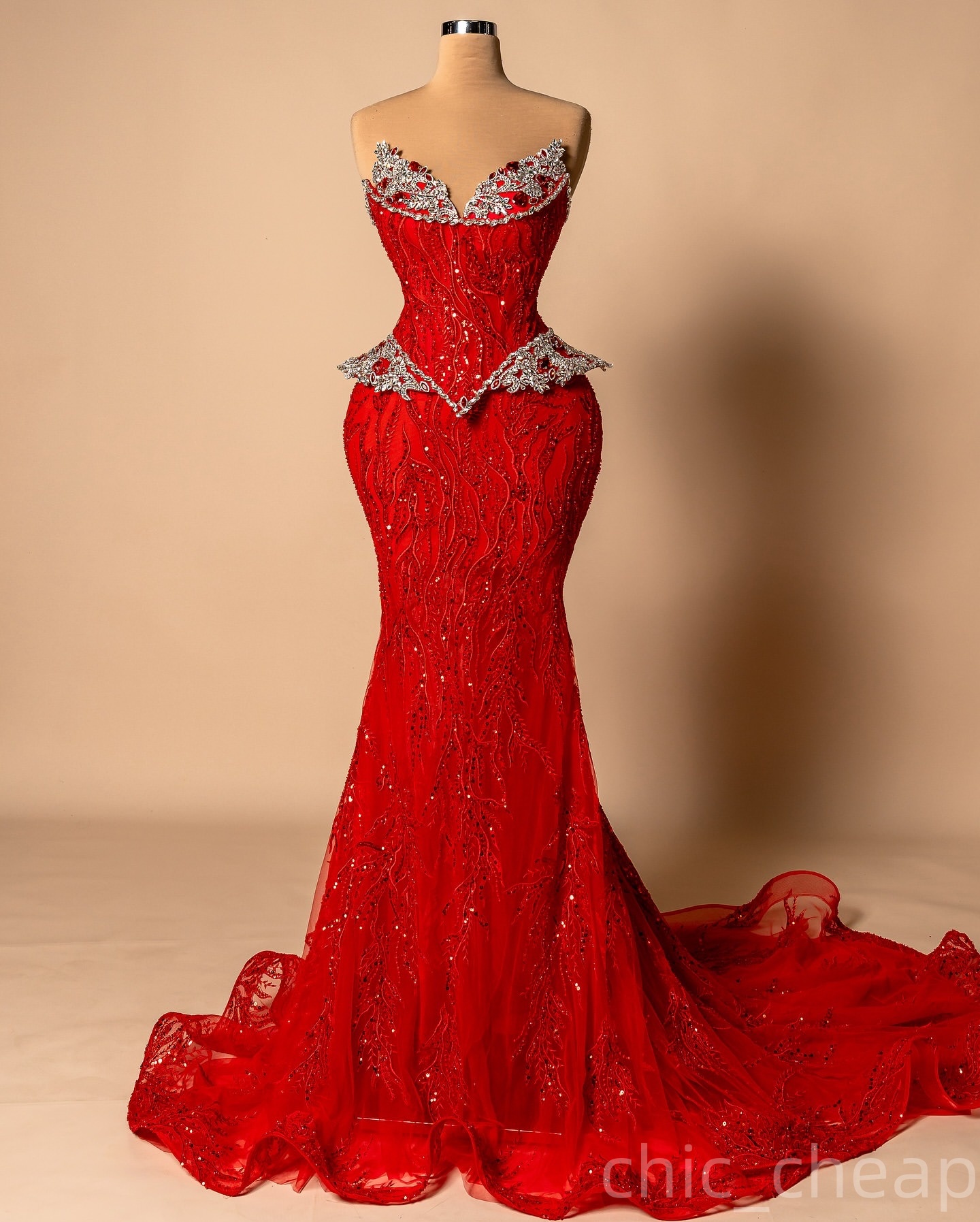 Mermaid Red Prom Dresses 2026 Beaded Crystals Lace Sweetheart Evening Formal Party Second Birthday Engagement Gowns Plus Size Dress For Special Occasi