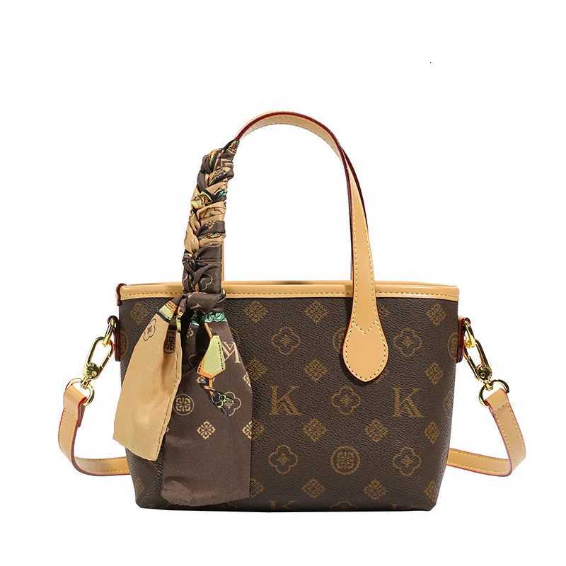 2025 Vintage Monogram Tote Bag for Women Spacious Shoulder Purse Adjustable Crossbody Strap Work Commute Bag with Top HandleW251106