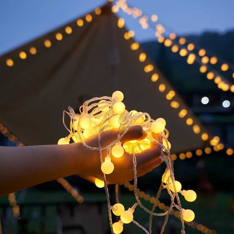 10M 6M 3M 15M Battery Power Ball LED String Lights Garland Lights Outdoor Lamp Wedding Garden Fairy Lights Christmas Decoration W251107