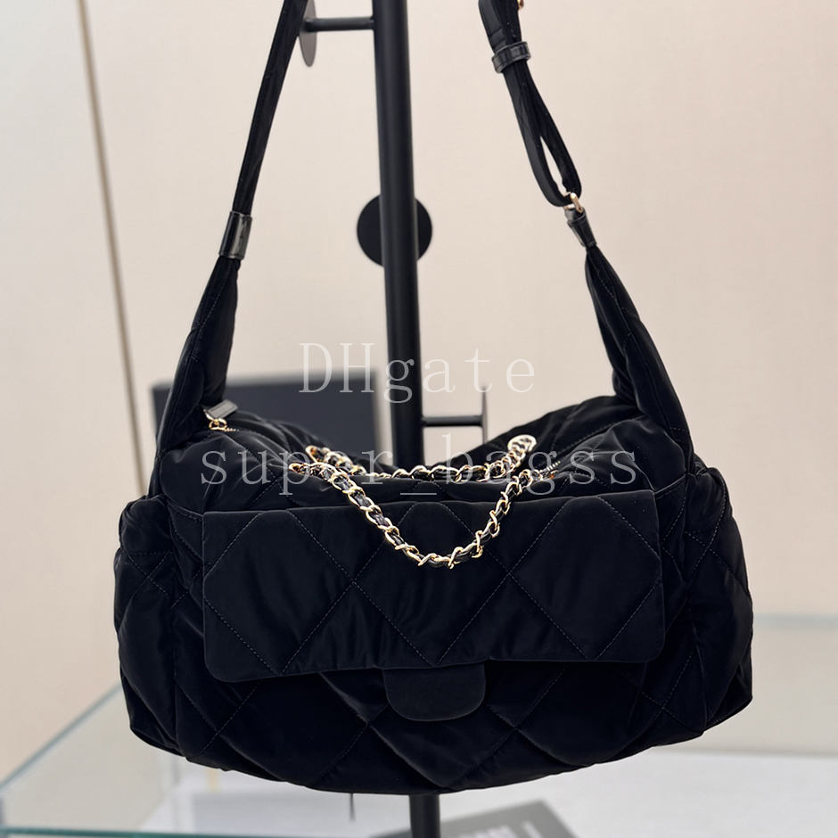 MAXI bowling bag Velvet Nylon Hobo Mirror quality designer bag luxury shoulder bag 44CM handbag with box CAS5055