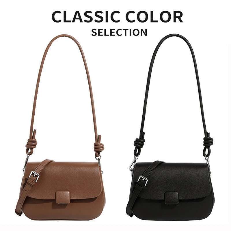 New Lady Vintage Split Leather Messenger For Women Simple Crossbody Shoulder Handbag Girls Daily Using Commuter Small Square Bag