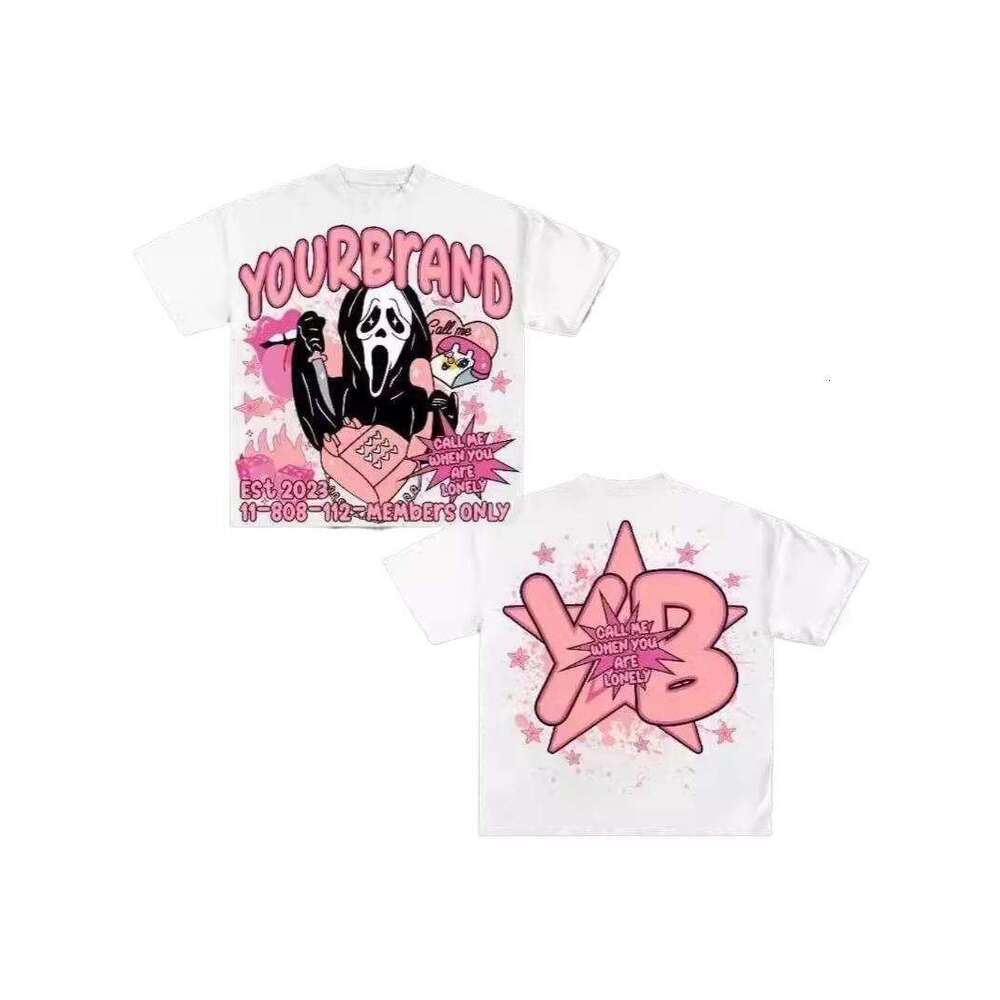 mens with american print y2k top made of pure cotton and oversized tshirt
