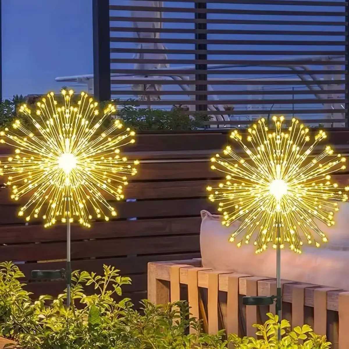 Solar Firework Lights Outdoor Waterproof Christmas Garden Wedding Decor Auto On/Off Fairy String Solar Powered Landscape Lighti W251107