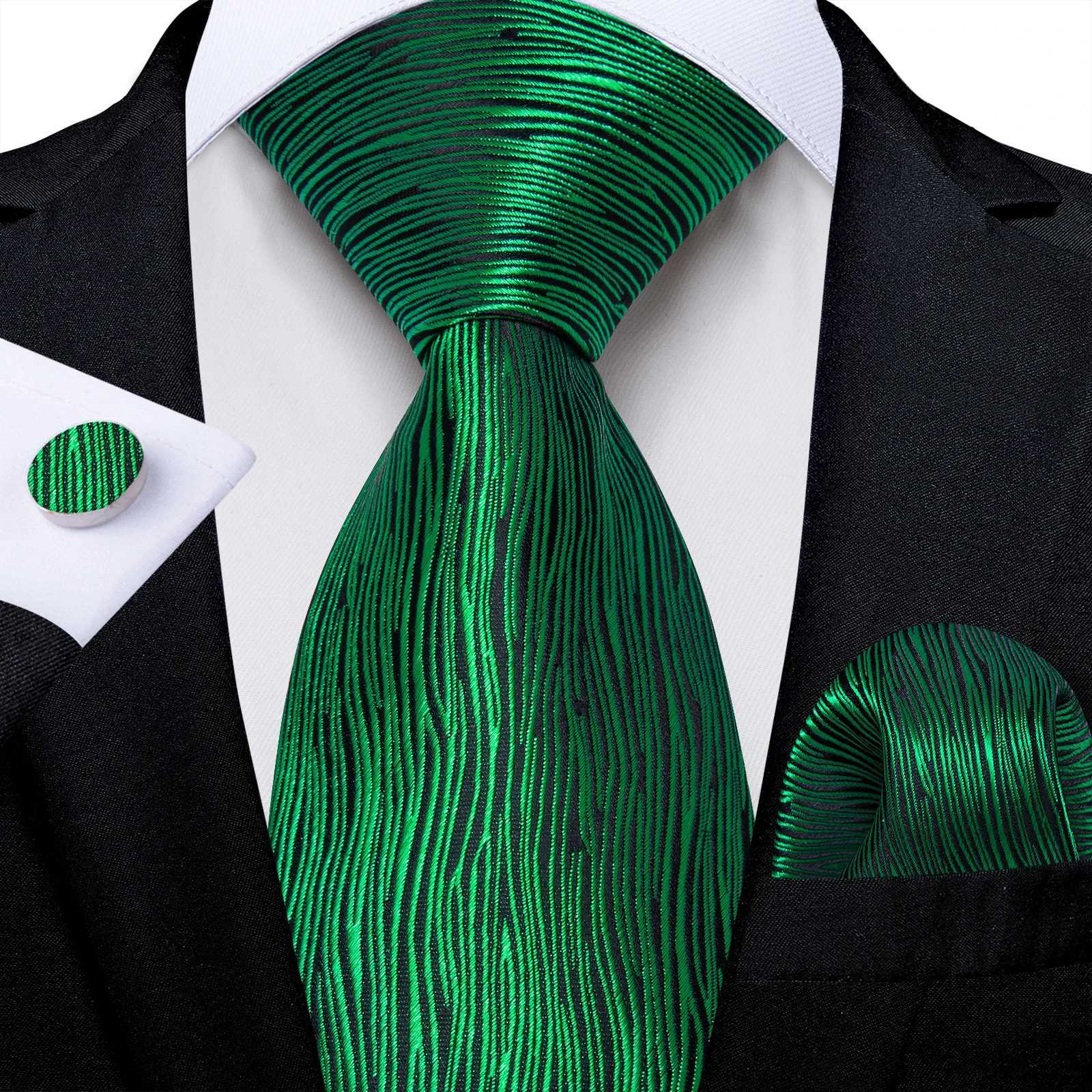 Luxury Green Paisley Floral 8cm Silk Ties for Men Wedding Party Gro Husband Accessories Gift Necktie Handkerchief Wholes X250407