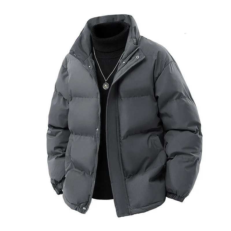 Mens Solid Color Simple Basic Casual Trendy Stand Collar Long Sleeve Business Quilted Jackets Male New Fashion Coats ClothesT251107