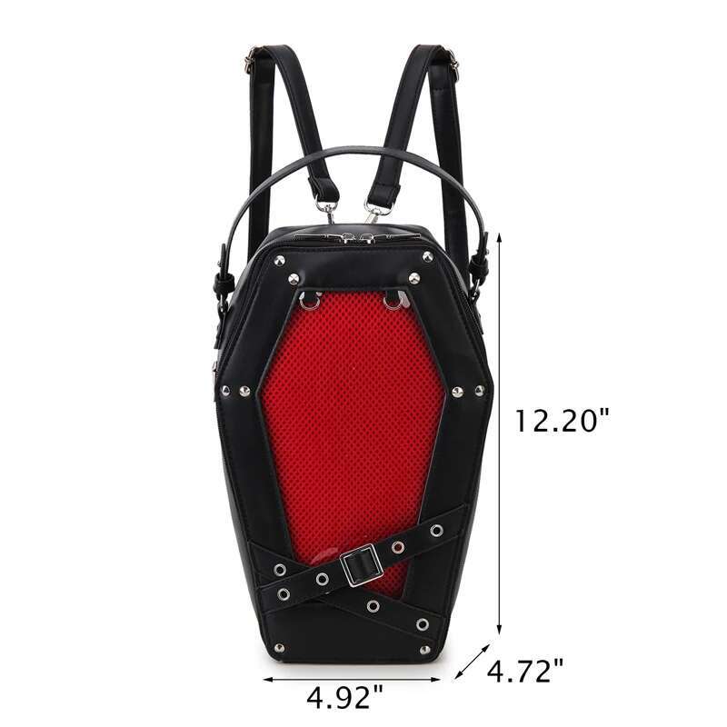 Helloween Goth Coffin Women Backpack Dark Punk Ita Crossblsy Bags For Girls Student Clear Window Black Shoulder Bag Female Purse