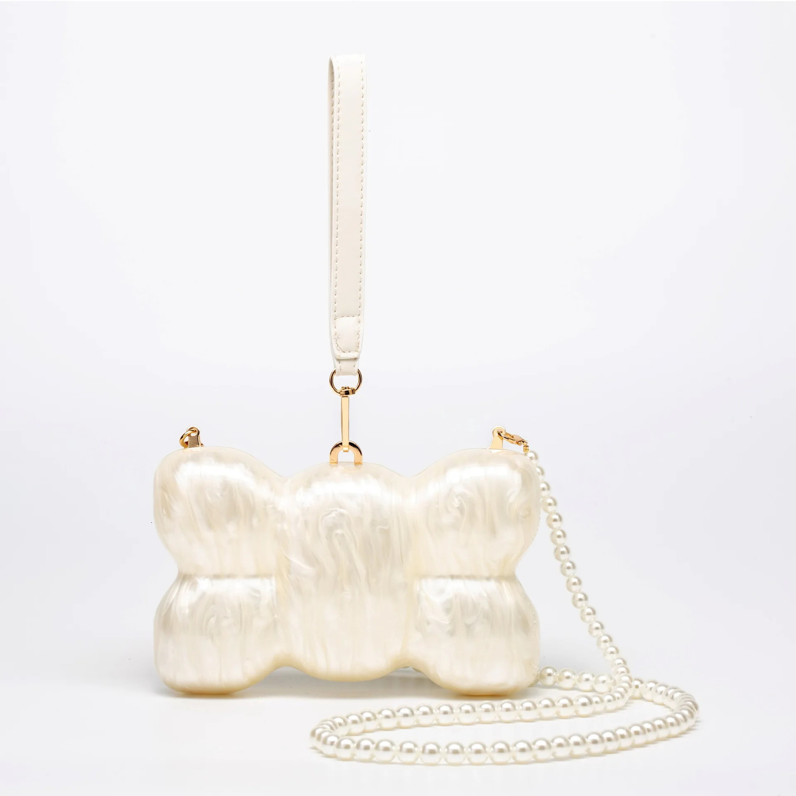 Womens acrylic egg bag cute pearl night clutch bag with pearl strap ed for wallets and handbags at weddings and parties 250402