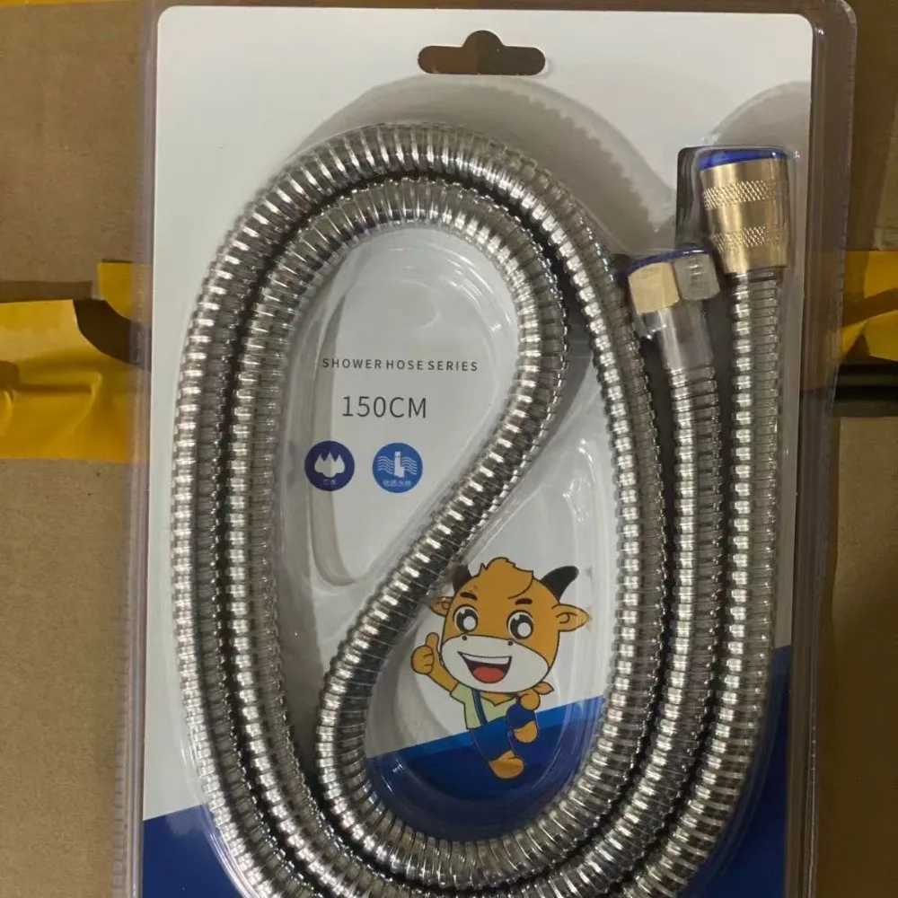 Stainless Steel Shower Hose Reinforced Explosion-proof Handheld Shower Hose Brass Nut 15/2m Replacement Hose He Hotel Y251107
